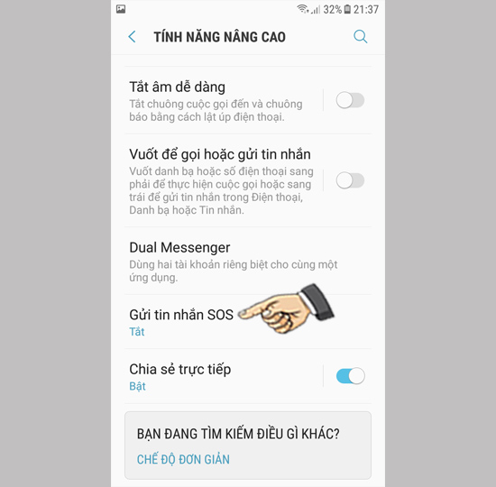 Bước 2: Chọn Gửi tin nhắn SOS