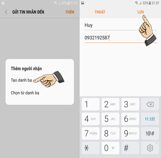 Bước 4: Chọn danh bạ hoặc tạo danh bạ mới.