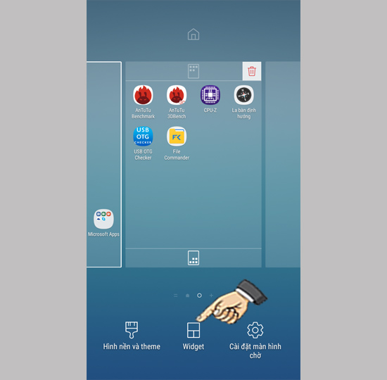 Bước 2: Chọn Widget
