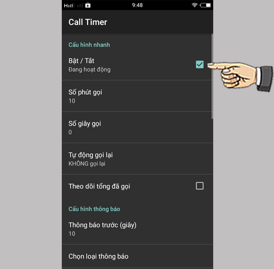 Bước 2: Bật/ tắt tính năng.
