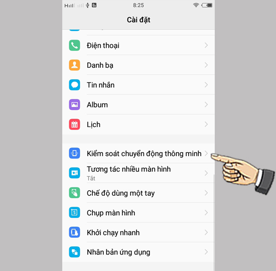 chọn Kiểm chuyển động thông minh