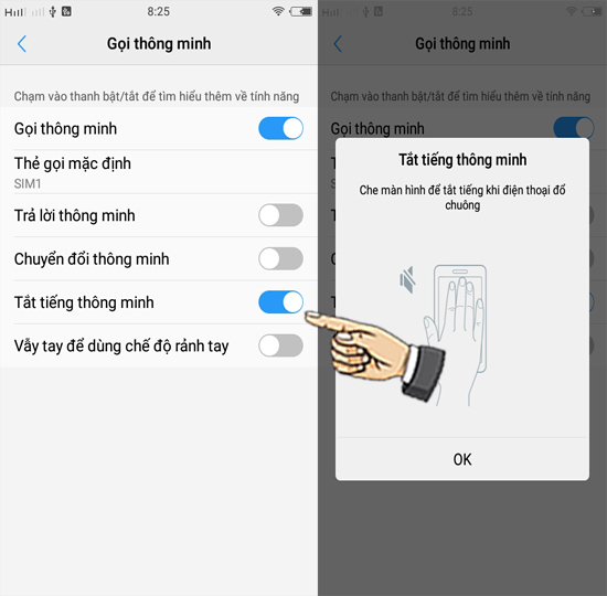 Bước 3: Bật Tắt tiếng thông minh