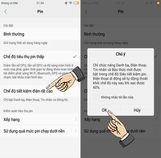 Bước 3: Bật siêu tiết kiệm pin.