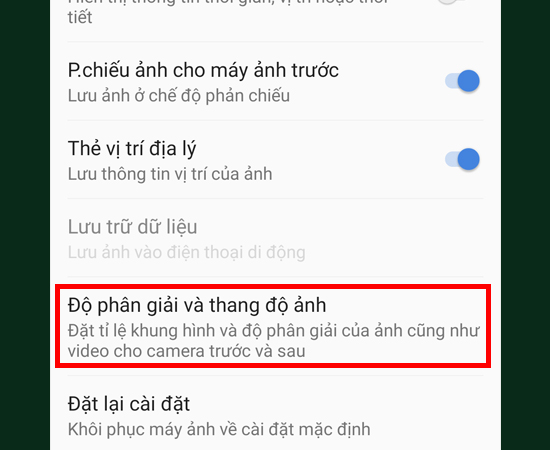 Bước 3: Chọn Độ phân giải và thang độ ảnh.