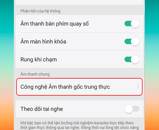 Chọn Công nghệ âm thanh trung thực