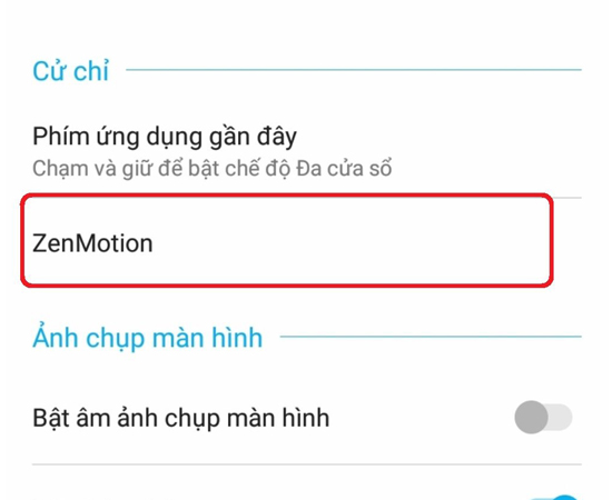 Bước 3: Chọn tiếp vào mục ZenMotion.