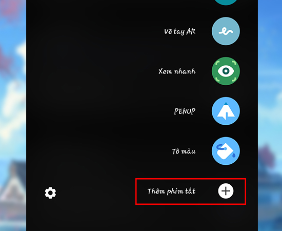 Bước 2: Chọn thêm phím tắt.