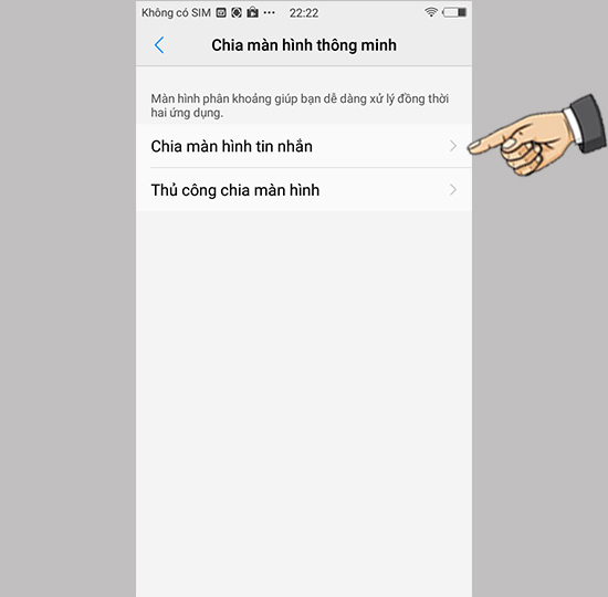 Bước 2: Chọn Chia màn hình tin nhắn