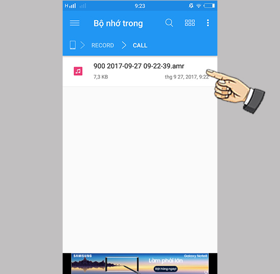 Bước 3: Xem lại file ghi âm.