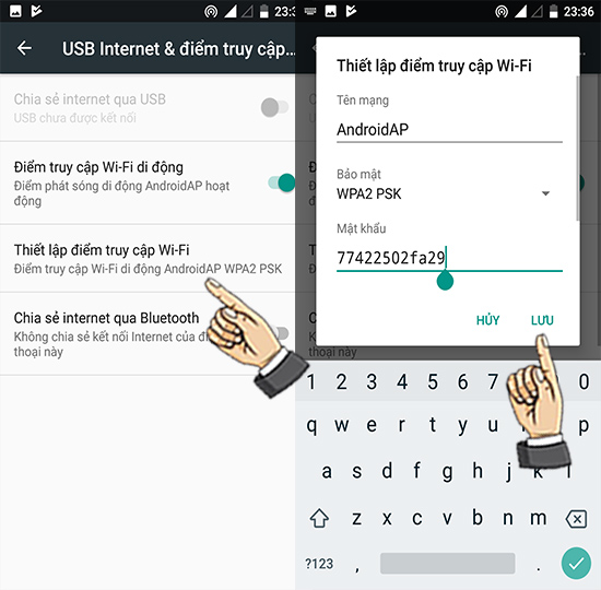 Bước 4: Thiết lập mật khẩu và tên wifi.