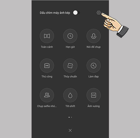 Chọn biểu tượng cài đặt.