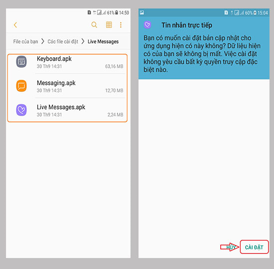 Mang tính năng Live Message lên máy Android 7 khác