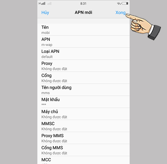 Bước 4: Nhập tên điểm truy cập và hoàn tất.