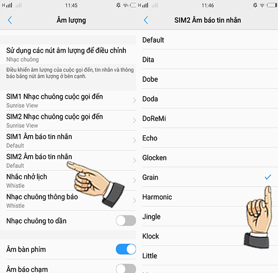 Bước 3: Chọn nhạc chuông Sim 2.