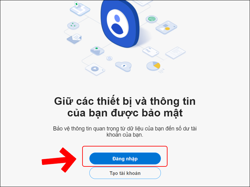 Nút đăng nhập tài khoản