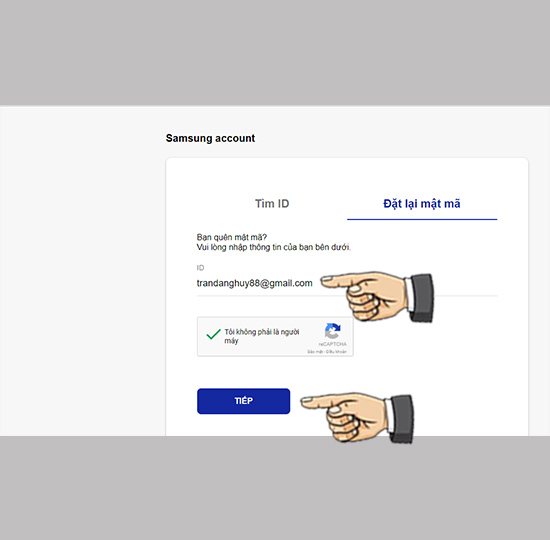 Bước 5: Nhập ID (email) và chọn tiếp.