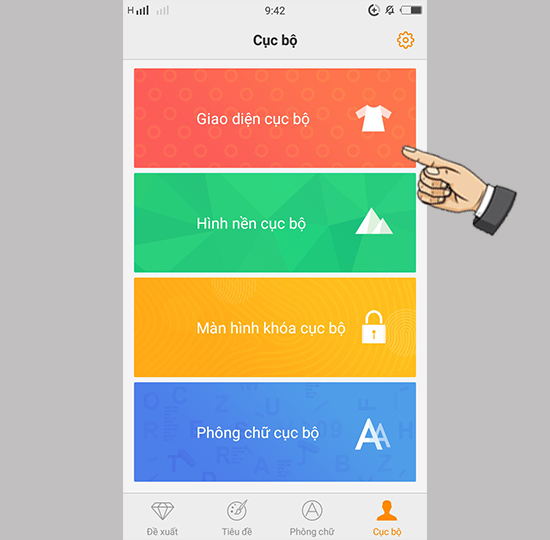 Bước 2: Chọn giao diện cục bộ.