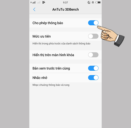 Bước 3: Cho phép thông báo.