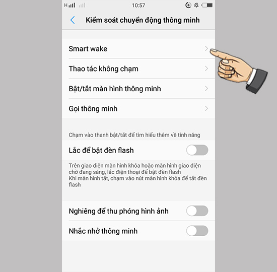 Bước 2: Chọn Smart Wake