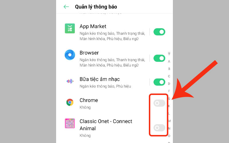 Tắt thông báo các ứng dụng không cần thiết
