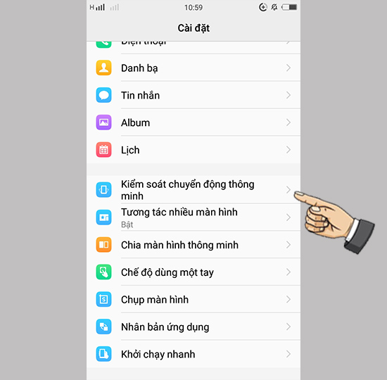 chọn Kiểm soát chuyển động thông minh