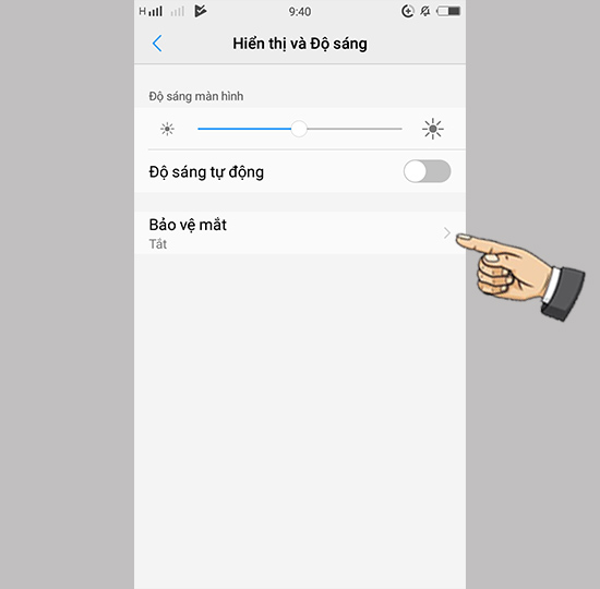 Bước 2: Chọn Bảo vệ mắt