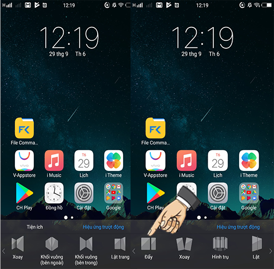 Bước 3: Chọn hiệu ứng yêu thích.