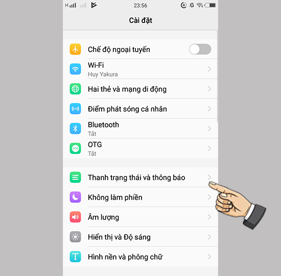 Thanh trạng thái và thông báo.