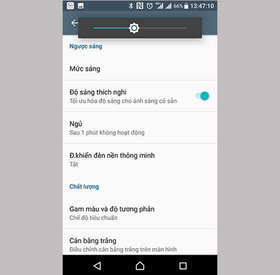 Giảm độ sáng màn hình
