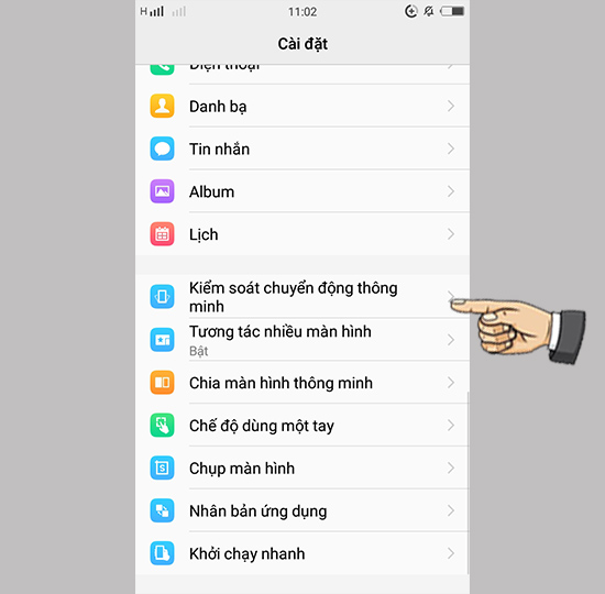 chọn Kiểm soát chuyển động thông minh