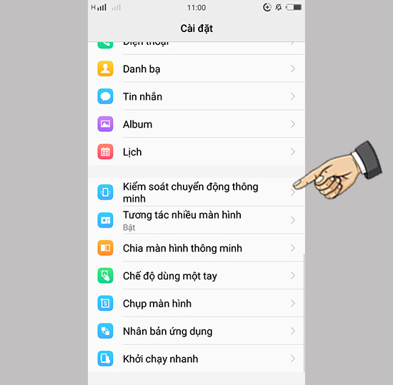 chọn Kiểm soát màn hình thông minh