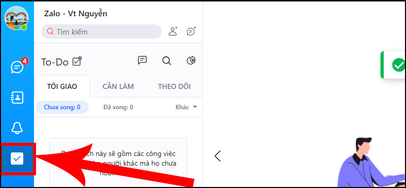 Để tạo công việc, xem lại công việc cần làm, bạn chọn vào mục note công việc.