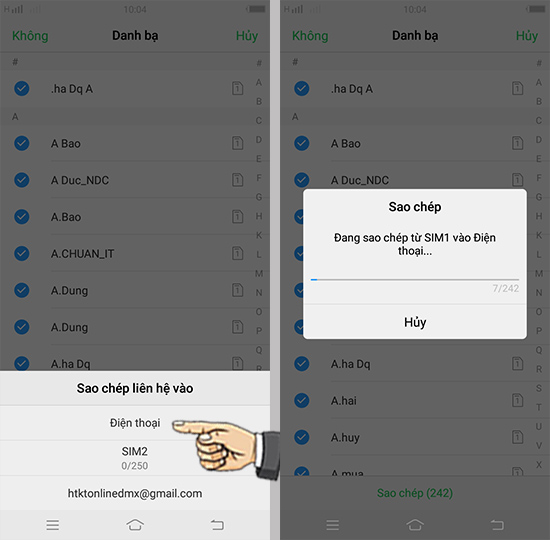 Chọn vị trí lưu là điện thoại.