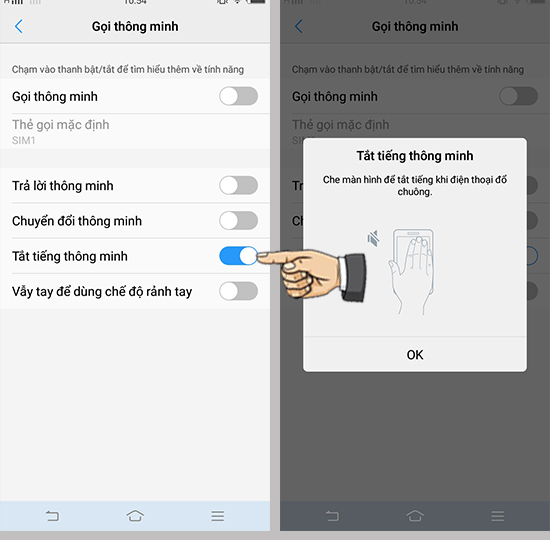 Bước 3: Bật Tắt tiếng thông minh