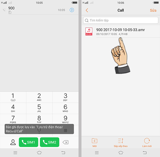 Bước 3: Xem lại file ghi âm.