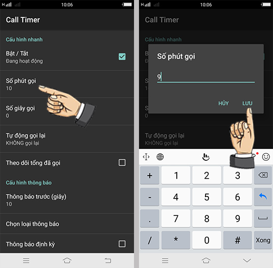Bước 3: Chọn số phút giới hạn.