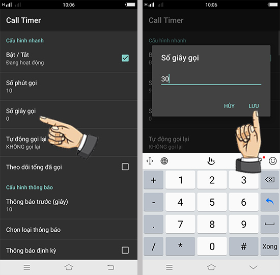 Bước 4: Chọn số giây giới hạn.