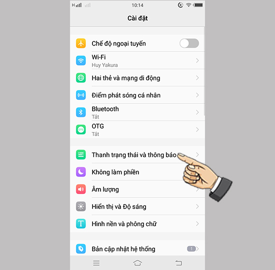 Thanh trạng thái và thông tin
