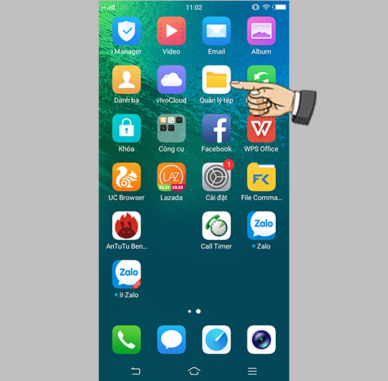 Bước 1: Vào quản lí tệp.