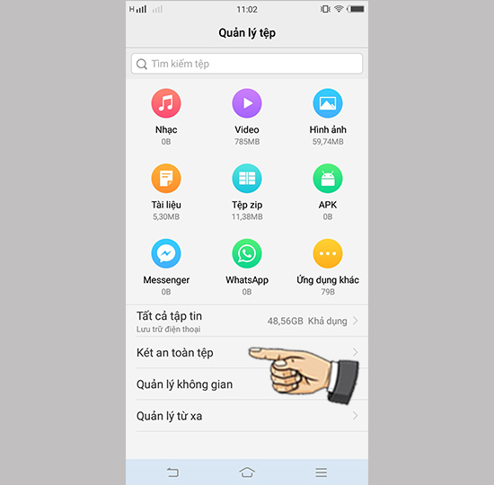 Bước 2: Chọn két an toàn tệp.