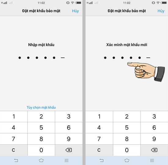 Bước 3: Thiết lập mật khẩu an toàn.