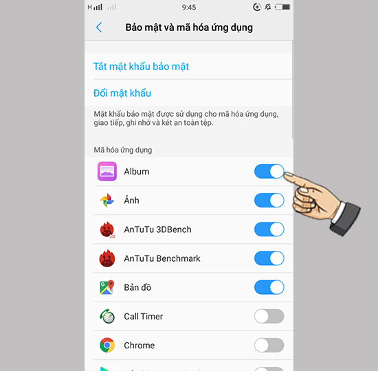 Bước 4: Chọn ứng dụng muốn khóa.