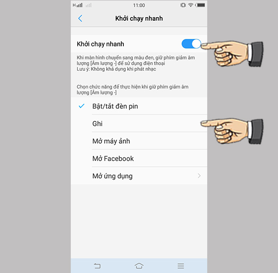 Bước 2: Bật và chọn ứng dụng yêu thích.
