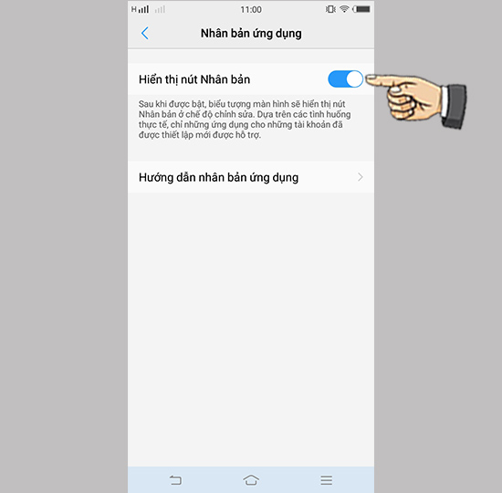 Bước 2: Bật hiển thị nút nhân bản.