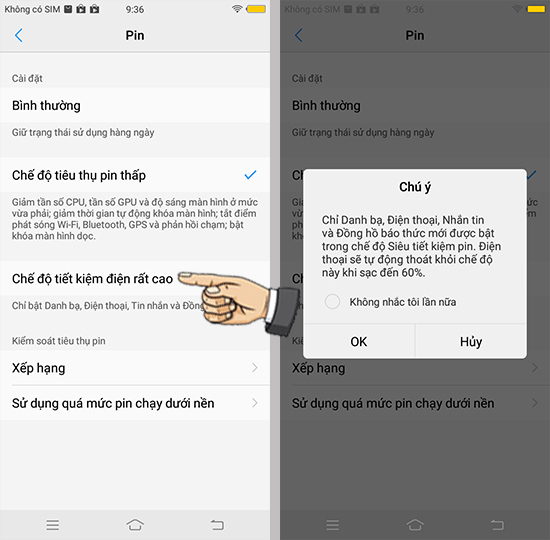 Bước 3: Bật siêu tiết kiệm pin.