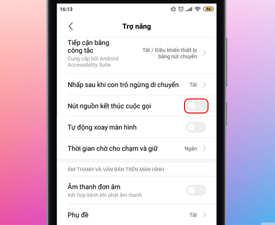 Bước 4: Cuối cùng bật công tắc Nút nguồn kết thúc cuộc gọi