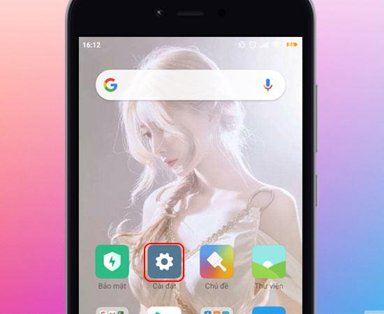 Bước 1: Đầu tiên bạn vào Cài đặt.