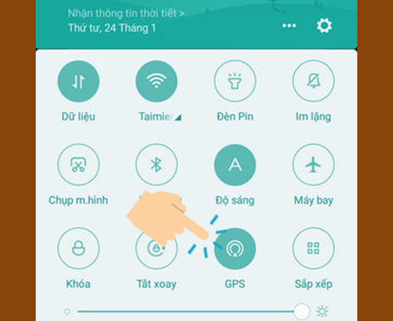 kích hoạt định vị GPS