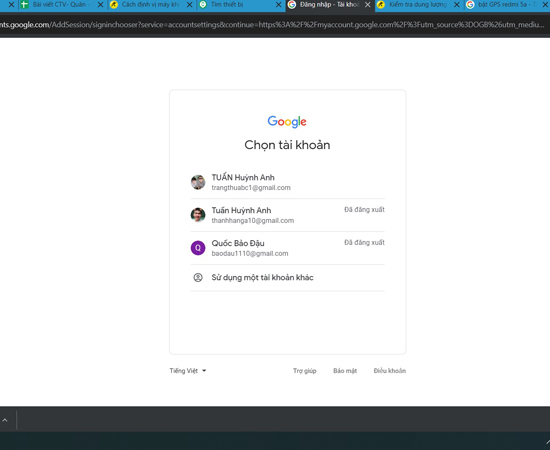 đăng nhập tài khoản Google
