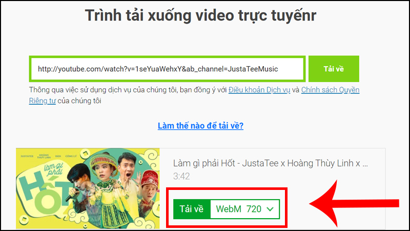 Tải video trên YouTube với SaveFrom